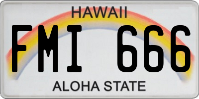 HI license plate FMI666