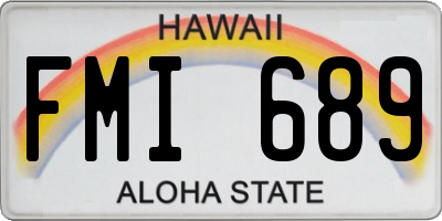 HI license plate FMI689
