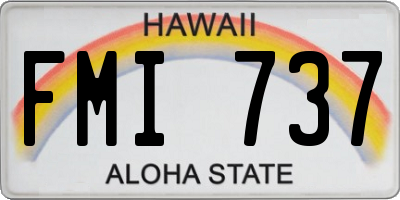 HI license plate FMI737