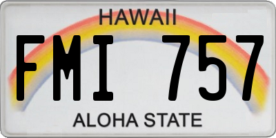 HI license plate FMI757