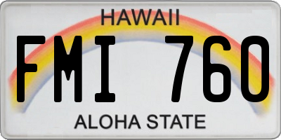 HI license plate FMI760