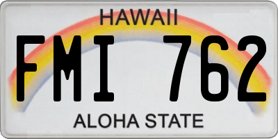 HI license plate FMI762