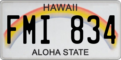 HI license plate FMI834