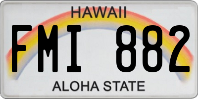 HI license plate FMI882