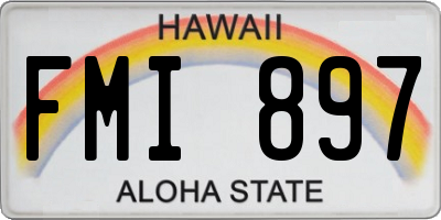 HI license plate FMI897