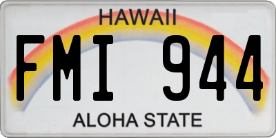 HI license plate FMI944