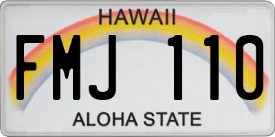 HI license plate FMJ110