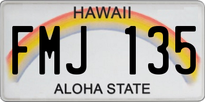 HI license plate FMJ135