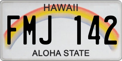 HI license plate FMJ142