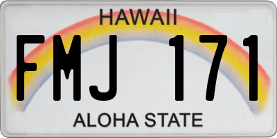 HI license plate FMJ171