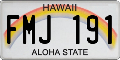 HI license plate FMJ191