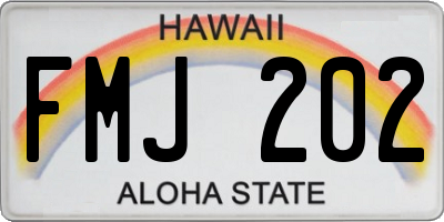 HI license plate FMJ202