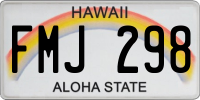 HI license plate FMJ298