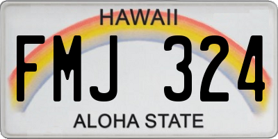 HI license plate FMJ324