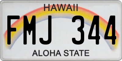 HI license plate FMJ344