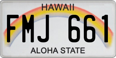 HI license plate FMJ661