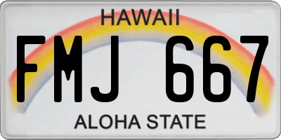 HI license plate FMJ667