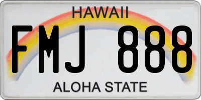 HI license plate FMJ888