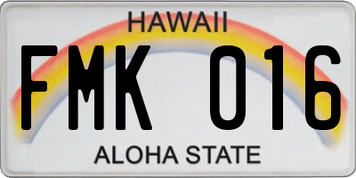 HI license plate FMK016