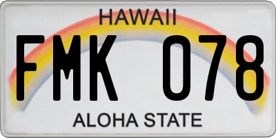 HI license plate FMK078