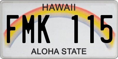 HI license plate FMK115