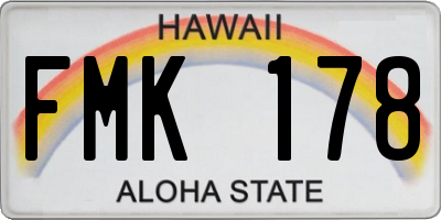 HI license plate FMK178