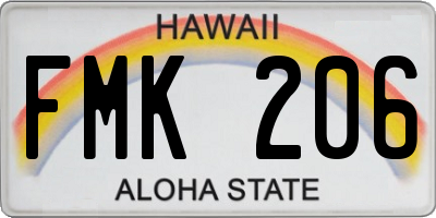 HI license plate FMK206