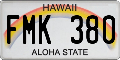 HI license plate FMK380