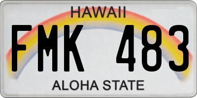 HI license plate FMK483