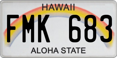 HI license plate FMK683