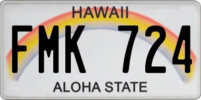 HI license plate FMK724