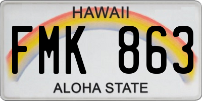 HI license plate FMK863