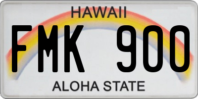 HI license plate FMK900