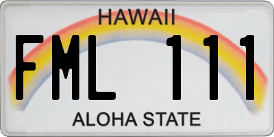 HI license plate FML111