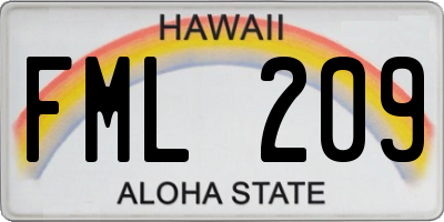 HI license plate FML209