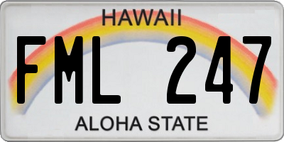 HI license plate FML247