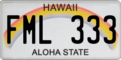 HI license plate FML333