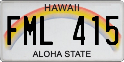 HI license plate FML415
