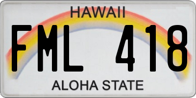HI license plate FML418