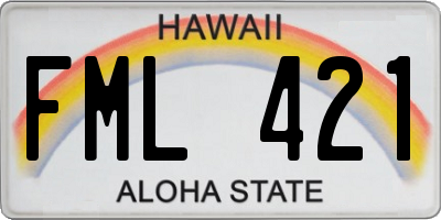 HI license plate FML421