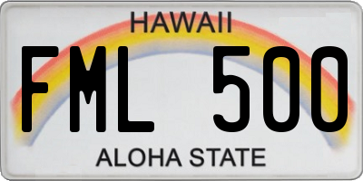 HI license plate FML500