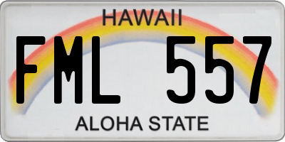 HI license plate FML557