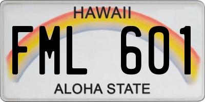 HI license plate FML601