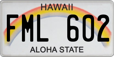 HI license plate FML602