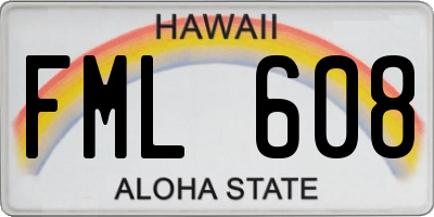 HI license plate FML608