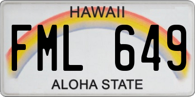 HI license plate FML649