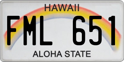 HI license plate FML651