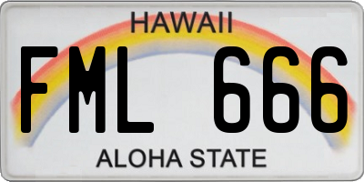 HI license plate FML666