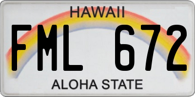 HI license plate FML672