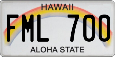 HI license plate FML700